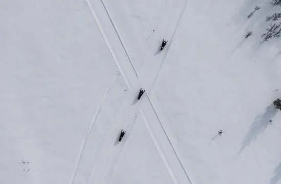 Tre skoteråkare ovanifrån